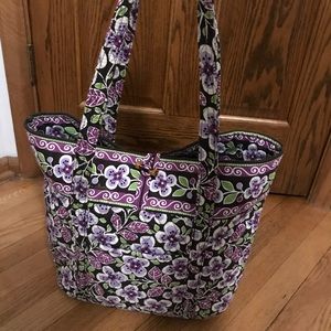Purple Floral Vera Bradley Tote- great condition
